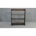 A vintage oak open bookcase. H.90 W.77 D.20cm