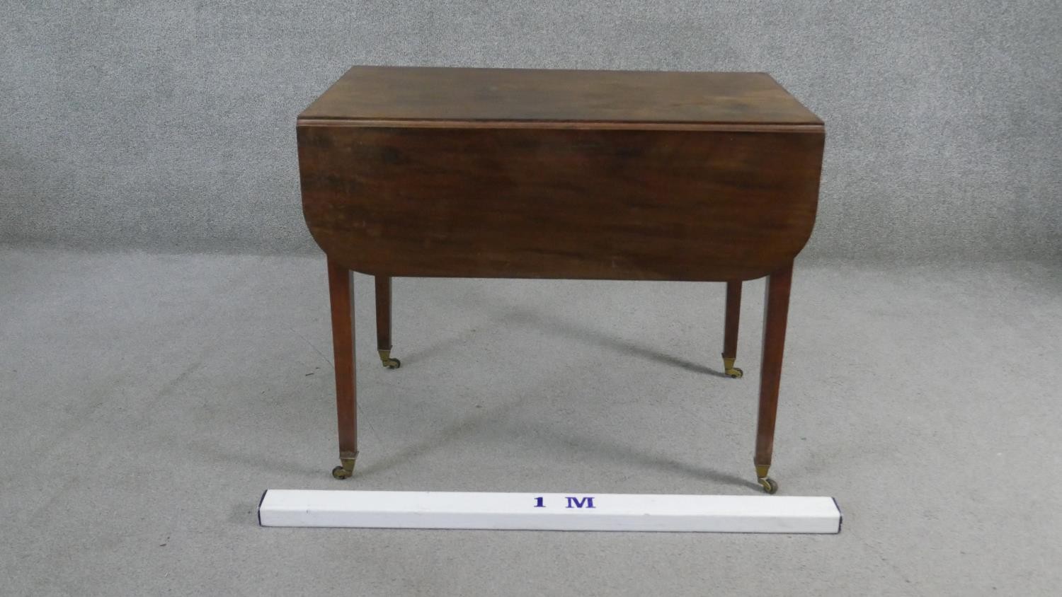 A 19th century mahogany drop flap Pembroke table fitted with frieze drawer on square tapering - Image 5 of 5
