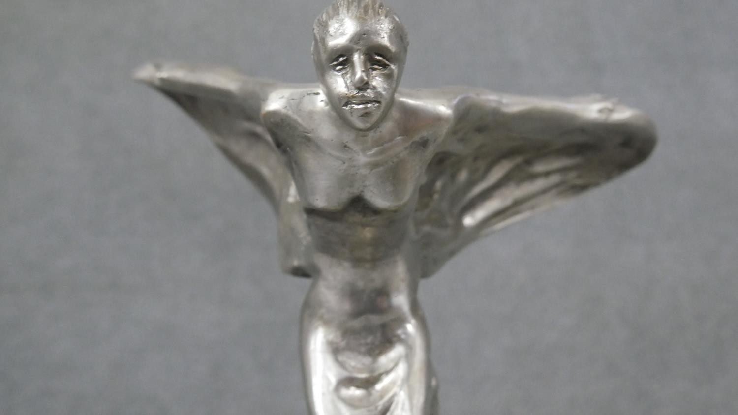 A large chromed model of the Spirit of Ecstasy, signed P. Psaier. H.40 W.29 D.26cm - Image 5 of 6