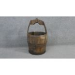 A metal bound well bucket. H.55 Diam.33cm