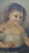 A 19th century gilt framed oil on canvas of a young girl. Signed Emma Whinney, 1860. H.53 W.45cm
