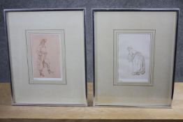 Sir William Russell Flint - Two framed and glazed prints. One of a gentleman and one of an elderly