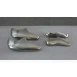 Two pairs of vintage chrome car bumper formers. H.30 W.11 D.8cm