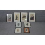 Eight framed and glazed 20th century coloured caricature prints. Including six Vanity Fair prints