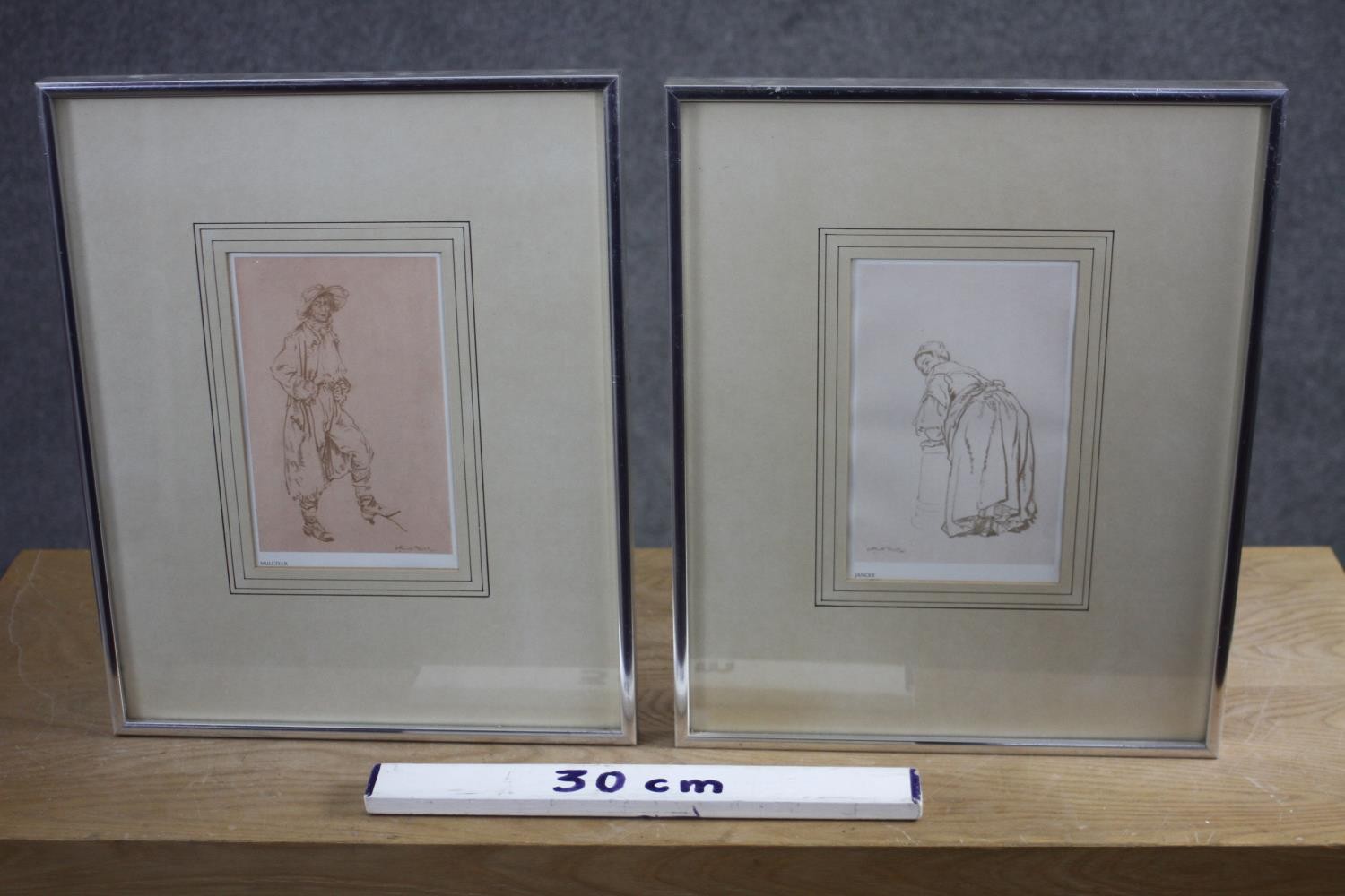 Sir William Russell Flint - Two framed and glazed prints. One of a gentleman and one of an elderly - Image 7 of 7