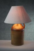 An E.W. Etheridge stoneware flagon converted into a table lamp. H.70 W.50 cm.