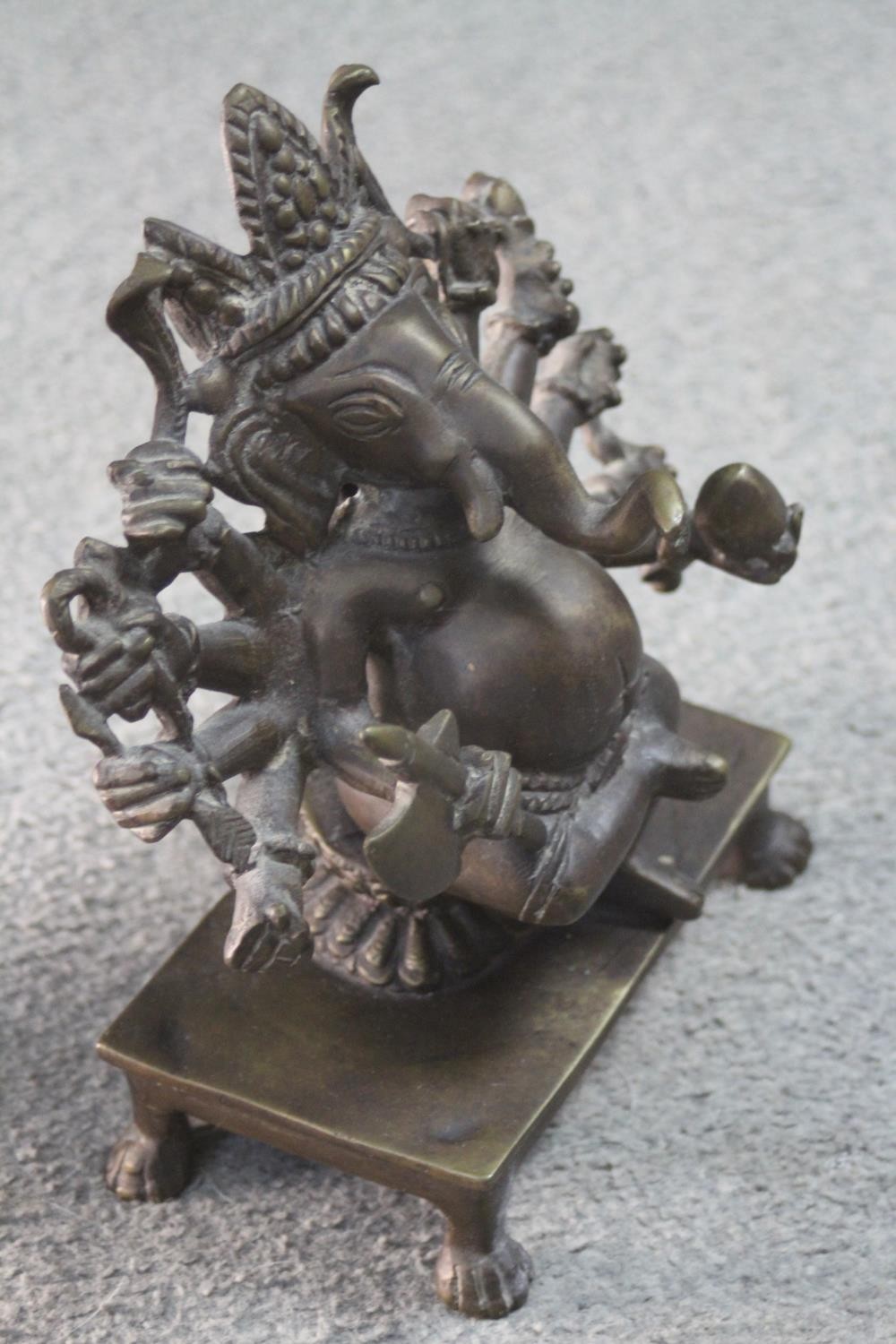 An early 20th century Eastern bronze Ganesha figure. H.24 W. 20 D.10 cm. - Image 4 of 5