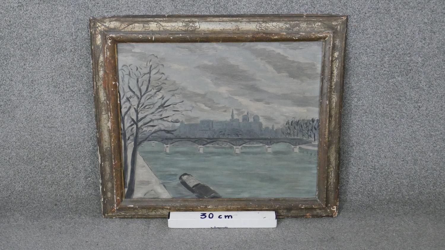 Lelia Caetani (1913-1977), a framed oil on canvas, impressionist study "The Seine" signed and - Image 2 of 7