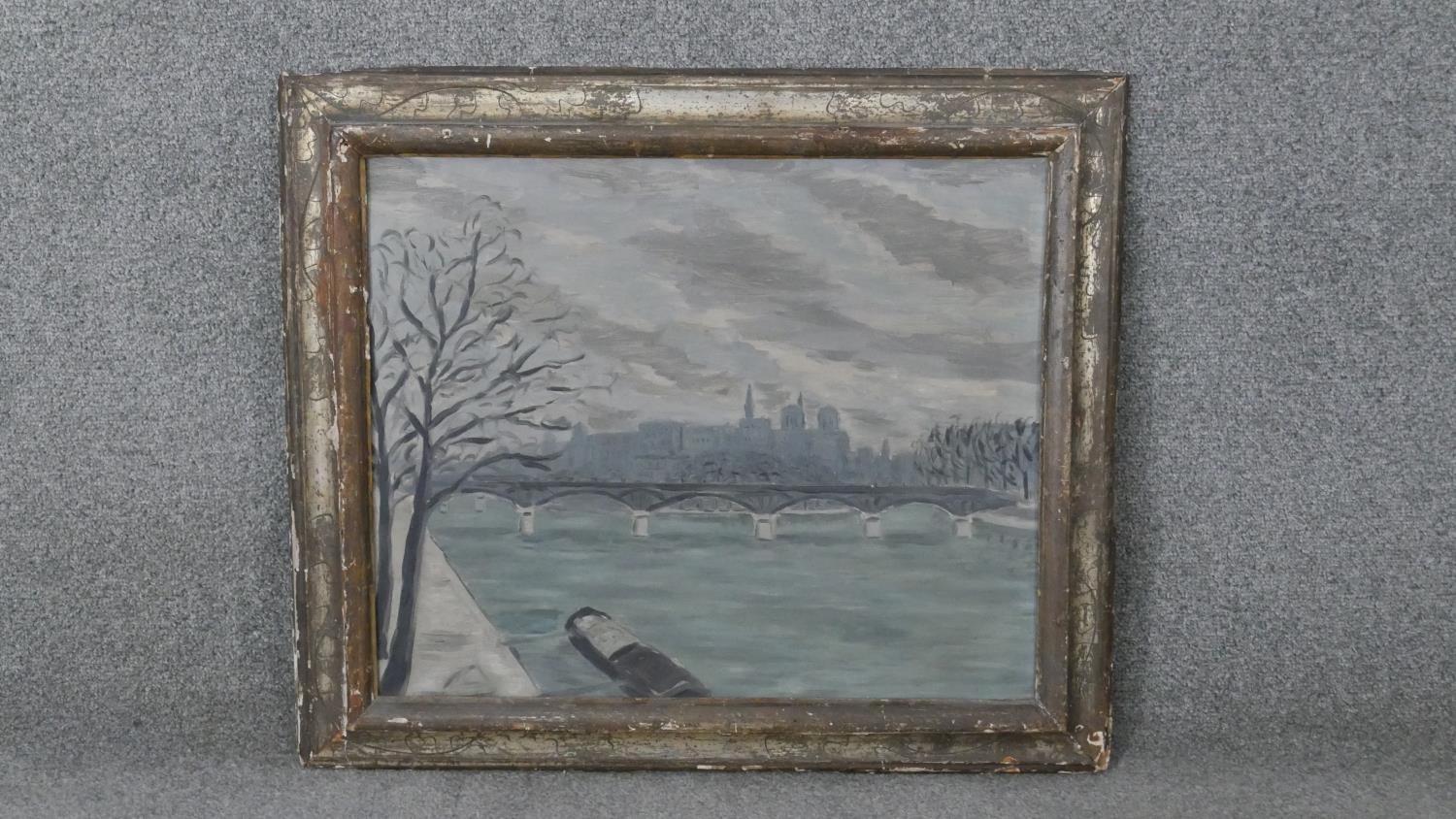 Lelia Caetani (1913-1977), a framed oil on canvas, impressionist study "The Seine" signed and