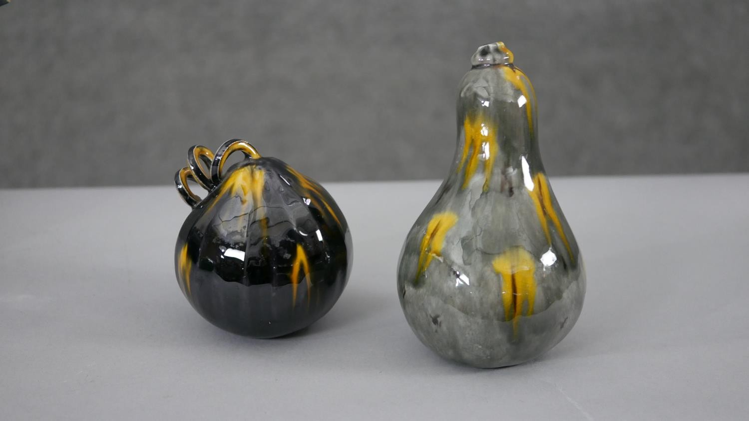 Kevin de Choisy (born 1954)- A studio pottery gourd teapot with four glazed ceramic gourds, three by - Image 3 of 5