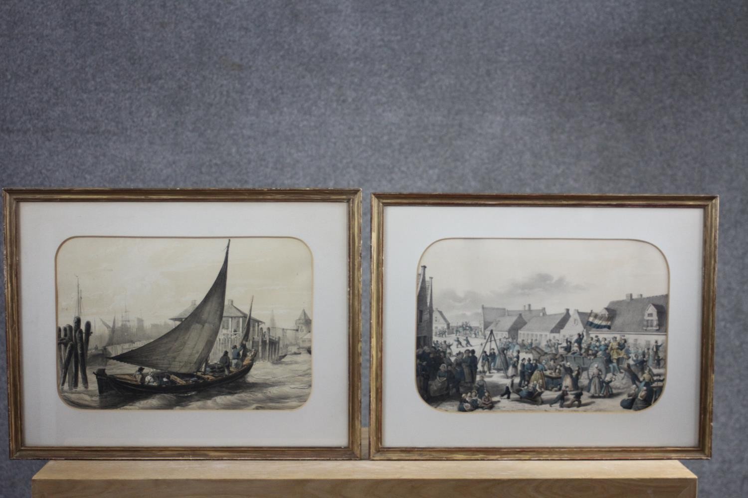 Ten framed and glazed 19th century hand coloured Dutch lithographs by R. De Vries. H.40 W.50 cm. - Image 5 of 24