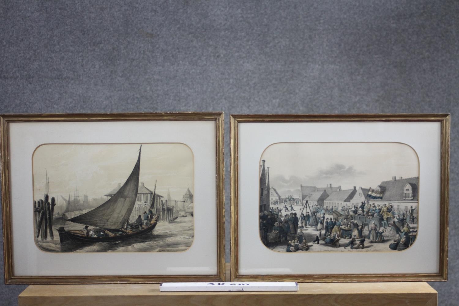 Ten framed and glazed 19th century hand coloured Dutch lithographs by R. De Vries. H.40 W.50 cm. - Image 20 of 24
