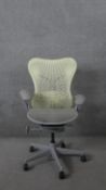 A Herman Miller Mirra 2 Tri-Flex precision fully adjustable office chair with lumbar support and