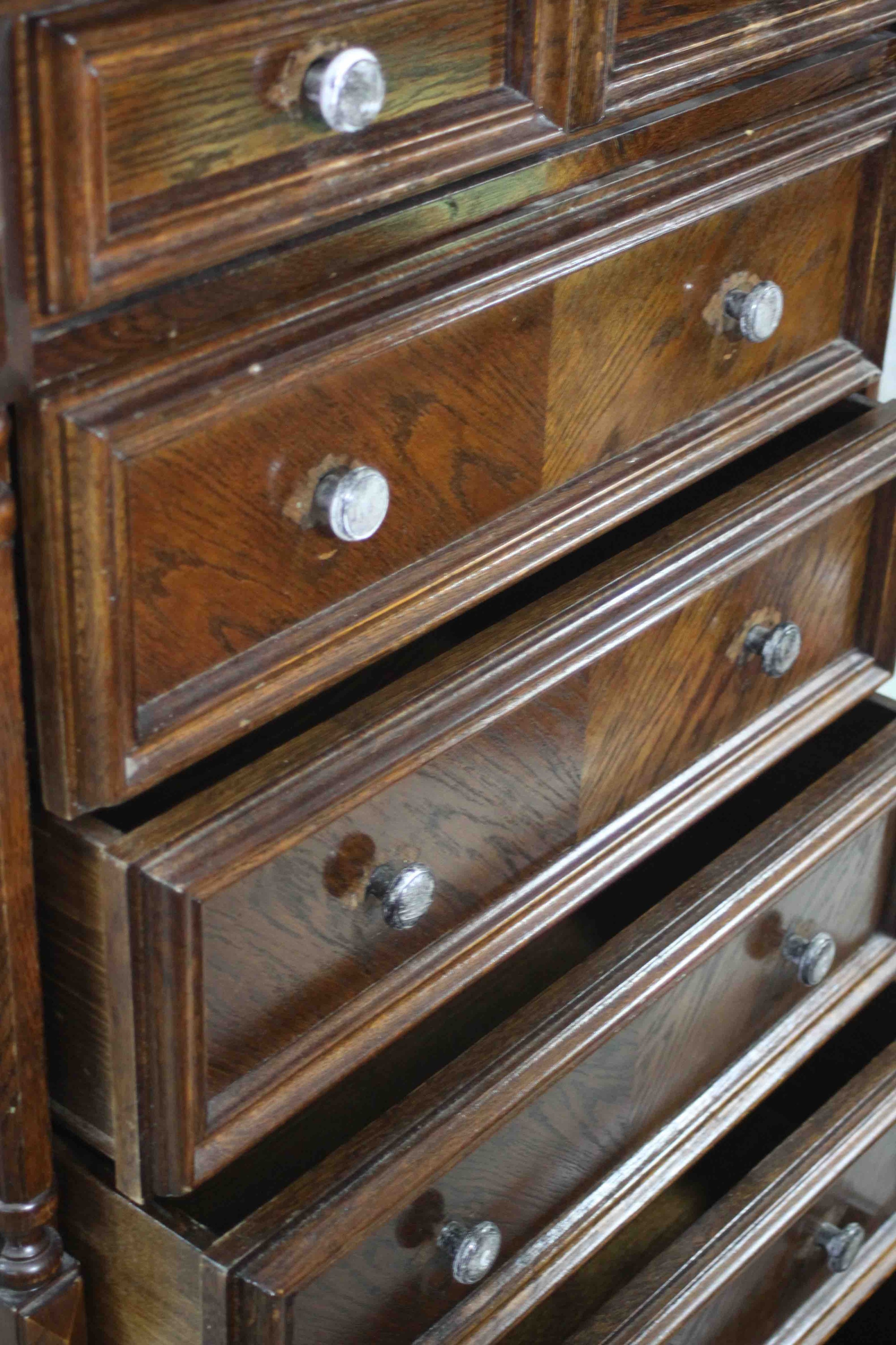 A Continental tall chest of two short above five long drawers flanked by pilasters raised on - Image 6 of 6