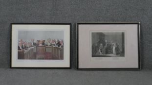 Two framed and glazed prints. One of a Spy 'Heads of the Law' and the other a 19th century engraving