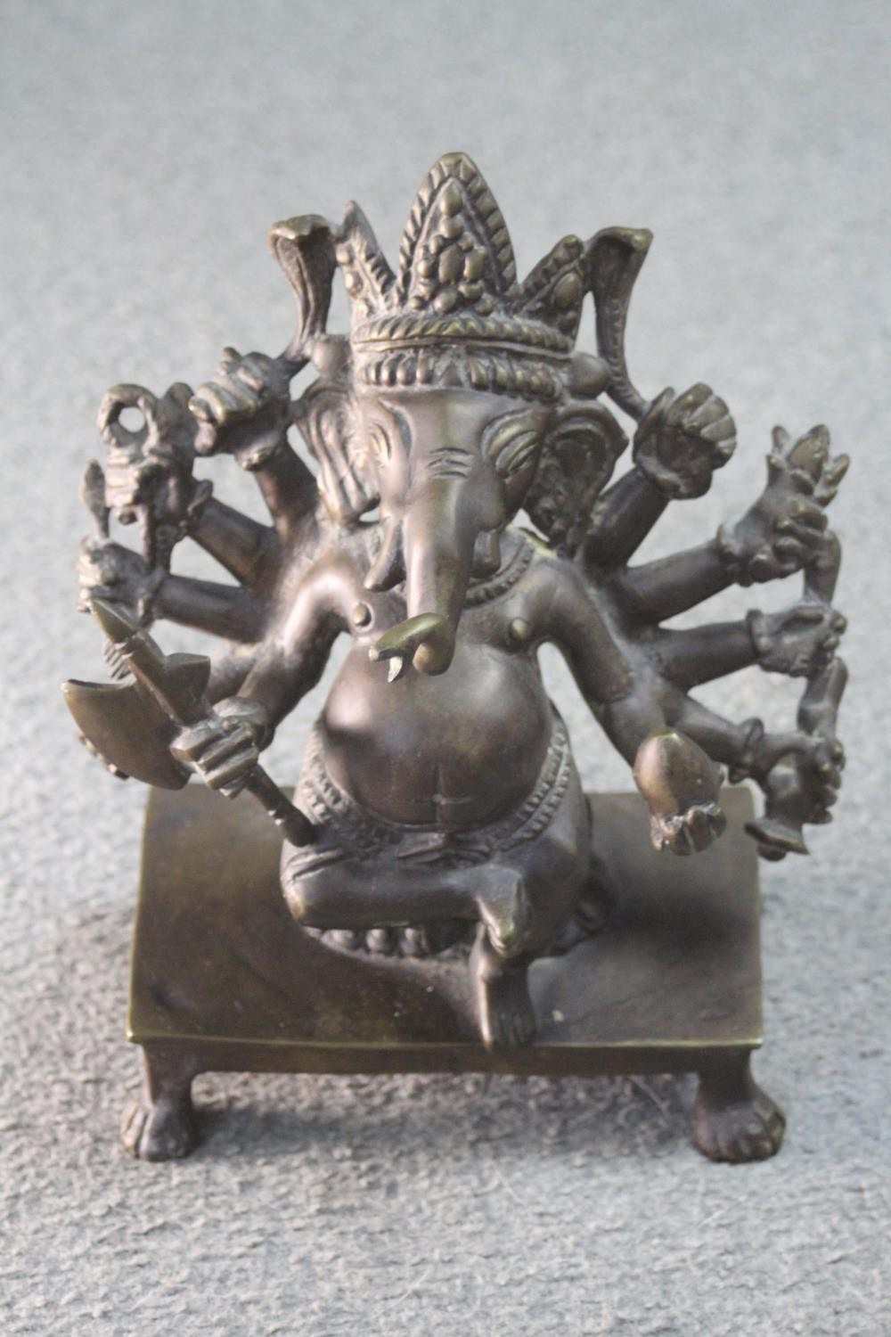 An early 20th century Eastern bronze Ganesha figure. H.24 W. 20 D.10 cm. - Image 2 of 5
