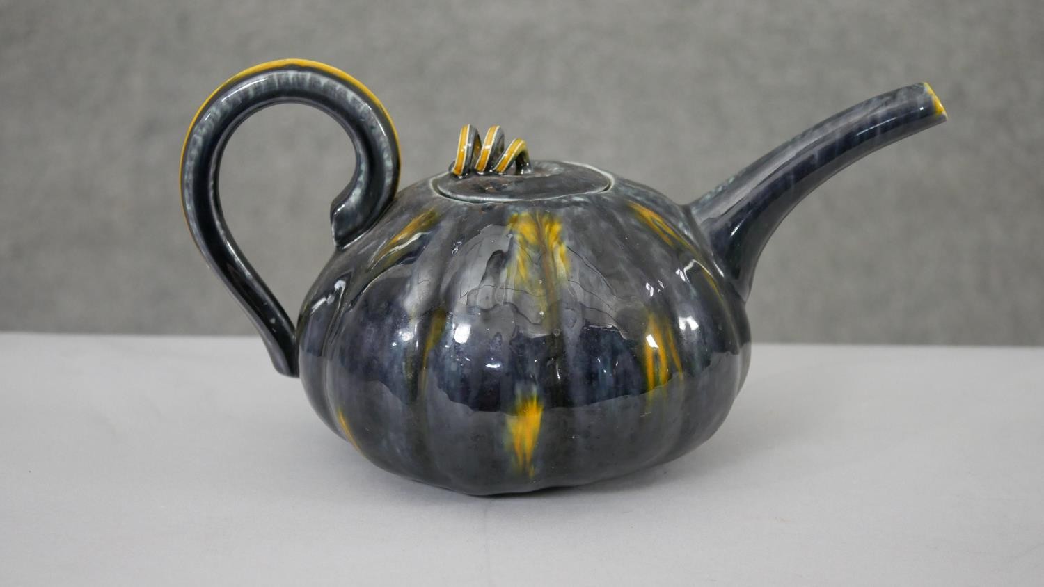 Kevin de Choisy (born 1954)- A studio pottery gourd teapot with four glazed ceramic gourds, three by - Image 5 of 5