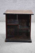 A mahogany and crossbanded open bookcase cabinet. H.53 D.53 D.53 cm