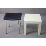 A mid century vintage Stag dressing stool by John and Sylvia Reid along with a contemporary lamp