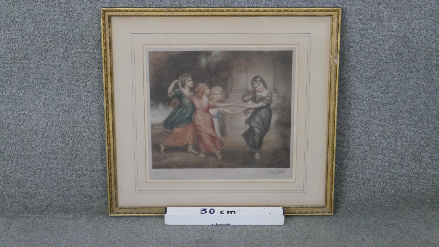 George P James- A framed and glazed 19th century signed mezzotint of children playing. No 193, - Image 3 of 6