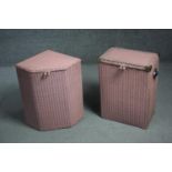 Two complementary vintage Lloyd Loom linen baskets with "Lusty" labels to the inside. H55 W.40 D.