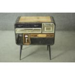 A contemporary chest from reclaimed parts on splay dansette style legs. H.73 W.66D.33.