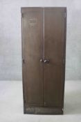 A mid century vintage industrial style locker cabinet. H.183 W.71 D.46 cm