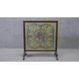 A vintage mahogany framed tapestry firescreen, glazed. H.65 W.59 D.29 cm