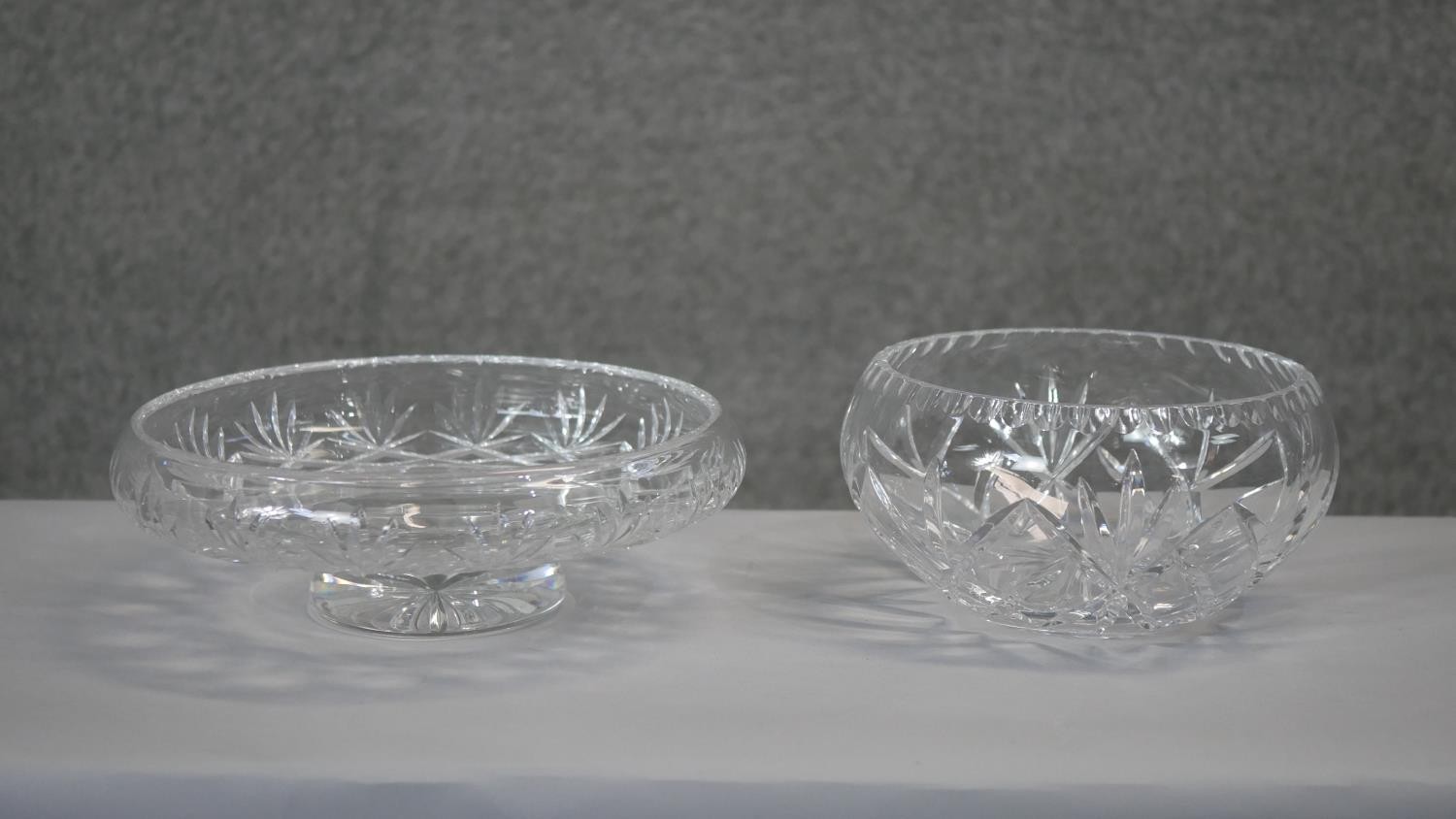 A collection of cut glass and crystal. Including a 19th century lemon squeezer base cut glass rummer - Image 5 of 7