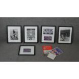 A collection of Arsenal signed memorabilia. Including Arsenal v Cardiff City 1927 FA cup final