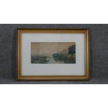 Abraham Hulk Jr. (1851 - 1922) A framed and glazed 19th century watercolour river landscape with