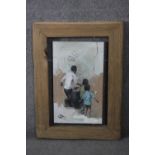 Emily Lamb (1985- ) A framed mixed media on canvas titled 'Fallen Comrades', signed. Label verso.