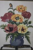 Charles Flower- A framed and glazed signed woodblock print titled 'Oriental Poppies', edition 67/