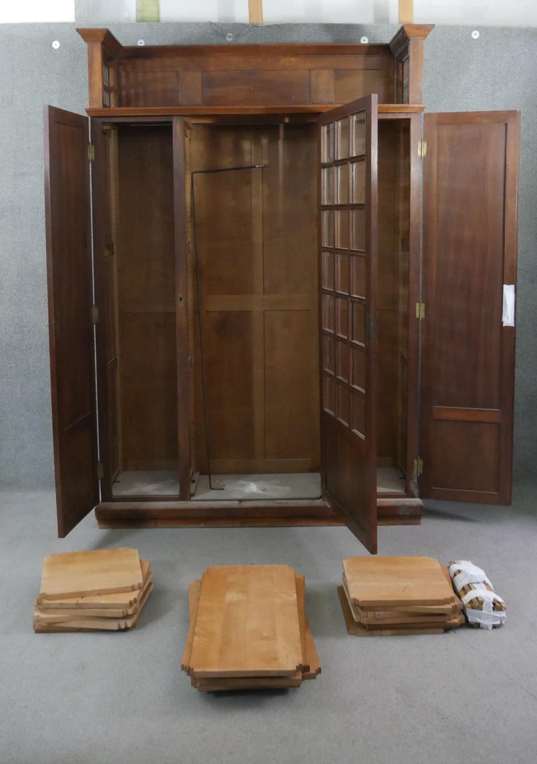 A late 19th century walnut Arts and Crafts Glasgow School bookcase with pierced and panelled - Image 2 of 8