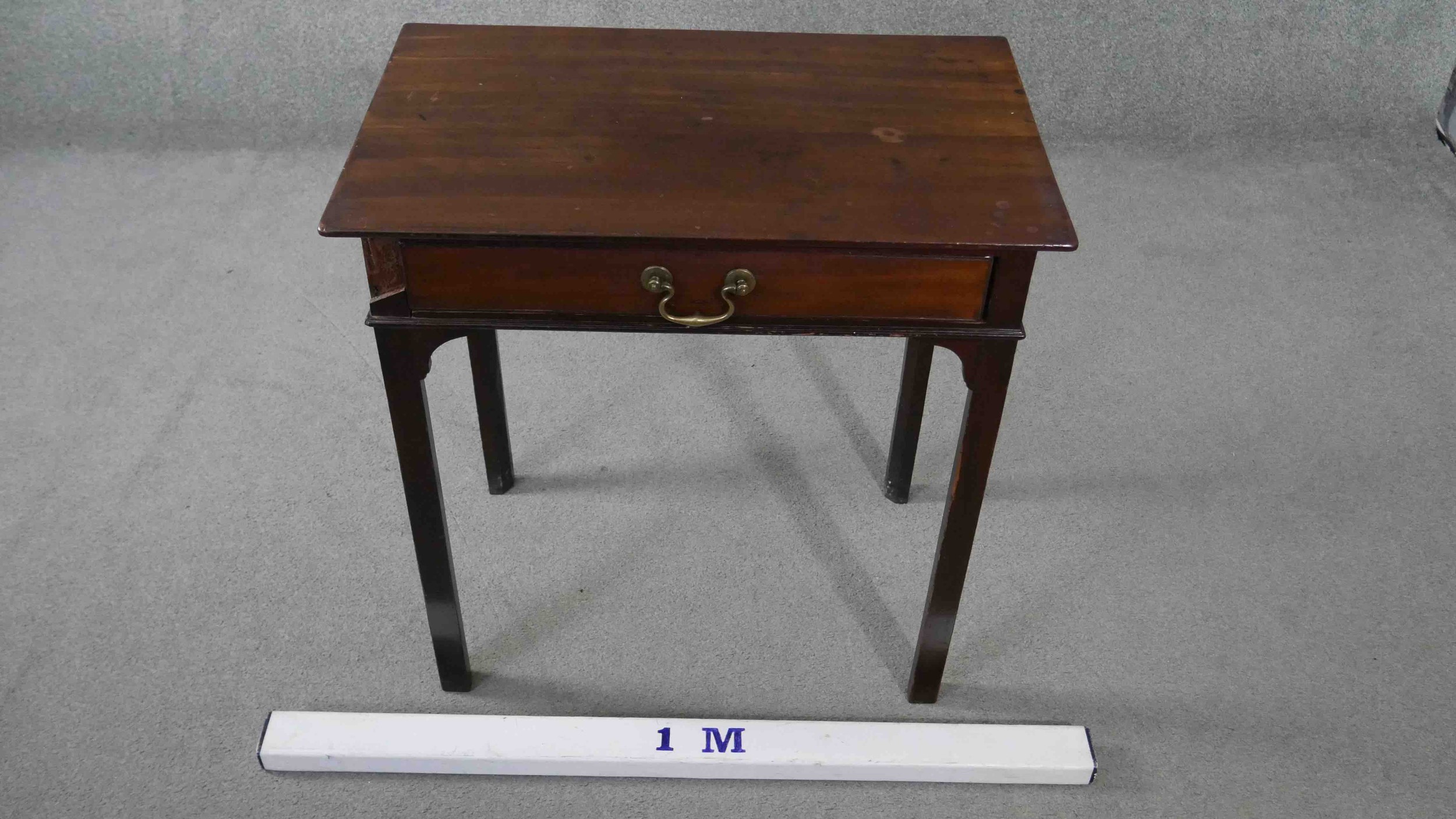 A Georgian mahogany side table fitted with frieze drawer on square tapering supports. H.72 W.50 D. - Image 2 of 6