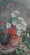 A framed and glazed 19th century watercolour, still life flowers. Signed Dearle. H.81 W.66cm