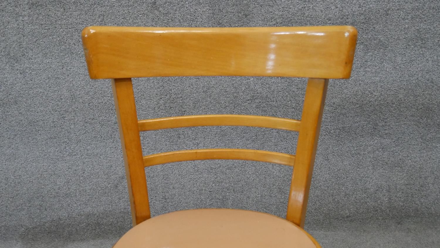 A set of four vintage beech kitchen chairs. - Image 5 of 6