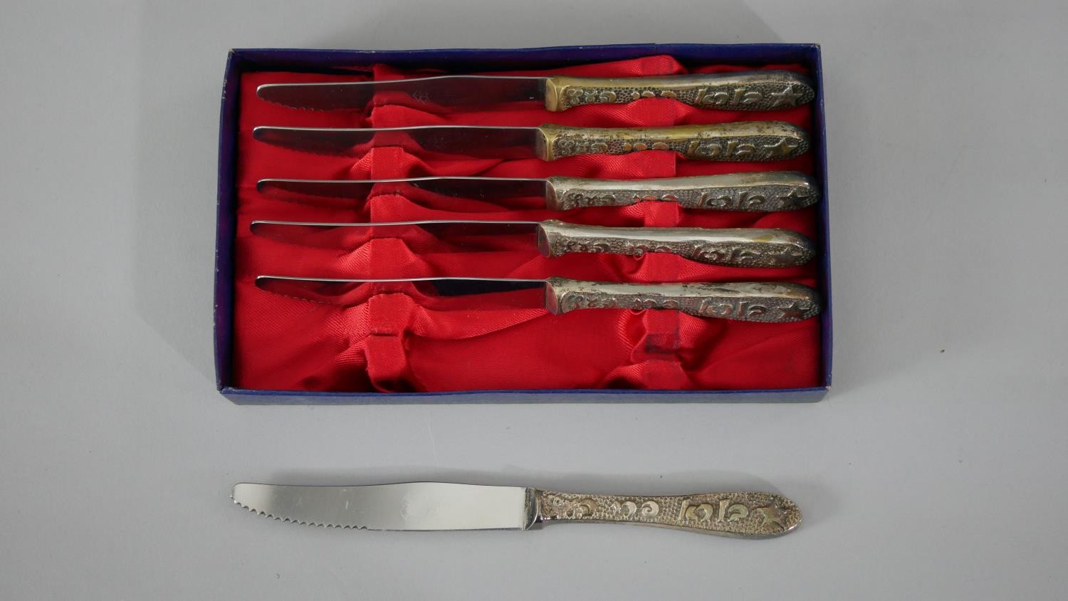 A large collection of silver plate. Including various sets of spoons, some asparagus servers, four - Image 7 of 11