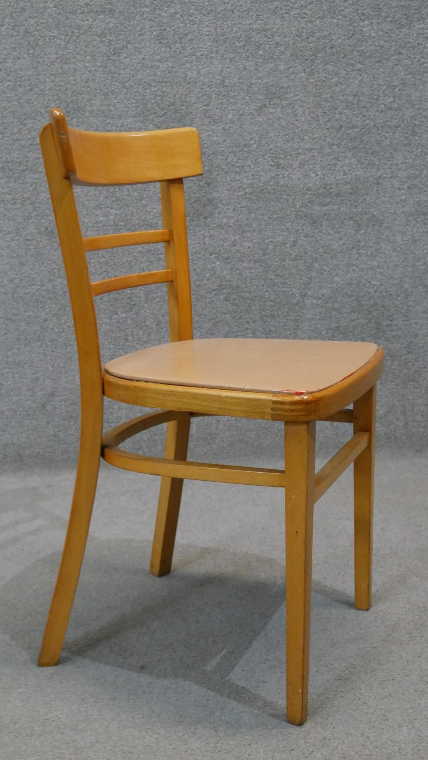 A set of four vintage beech kitchen chairs. - Image 6 of 6