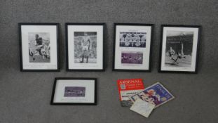 A collection of Arsenal signed memorabilia. Including Arsenal v Cardiff City 1927 FA cup final