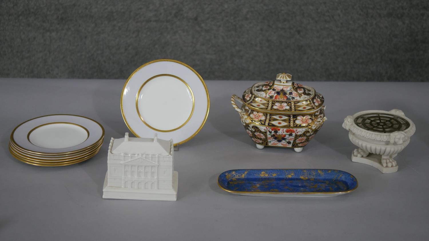 A collection of mixed ceramics. Including a Cauldon 'Ivorin' replica of the Queen's Dolls' House,