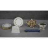 A collection of mixed ceramics. Including a Cauldon 'Ivorin' replica of the Queen's Dolls' House,
