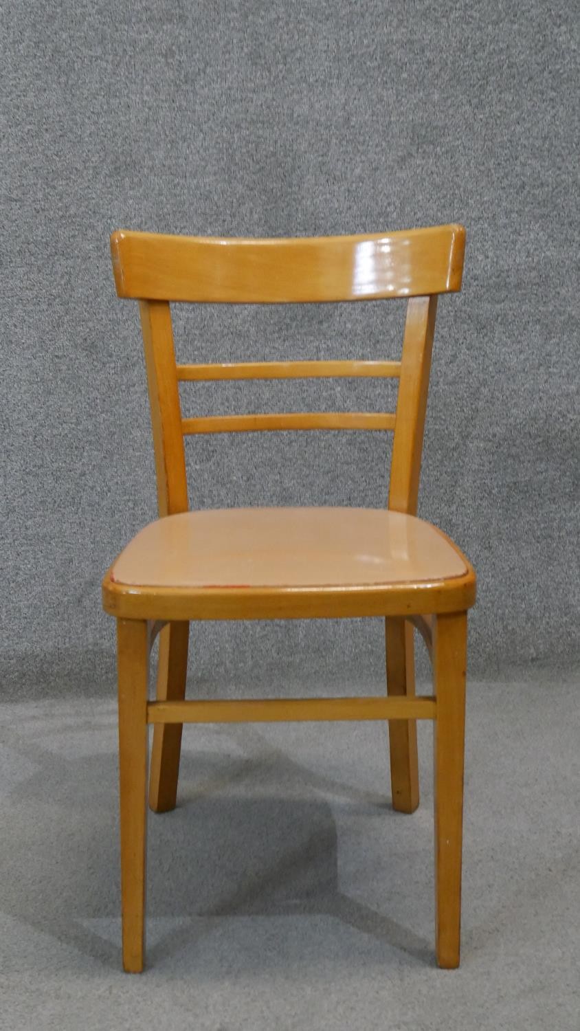 A set of four vintage beech kitchen chairs. - Image 4 of 6