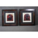 Two framed and glazed signed prints with gilded detailing both depicting stylised horses one with