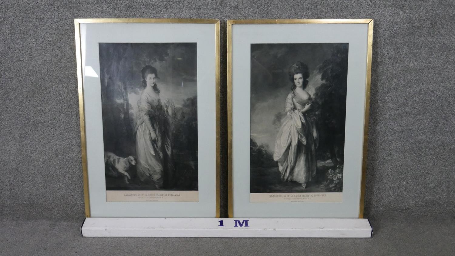 After Thomas Gainsborough- Two framed and glazed 19th century French engravings. One of Madame - Image 2 of 9