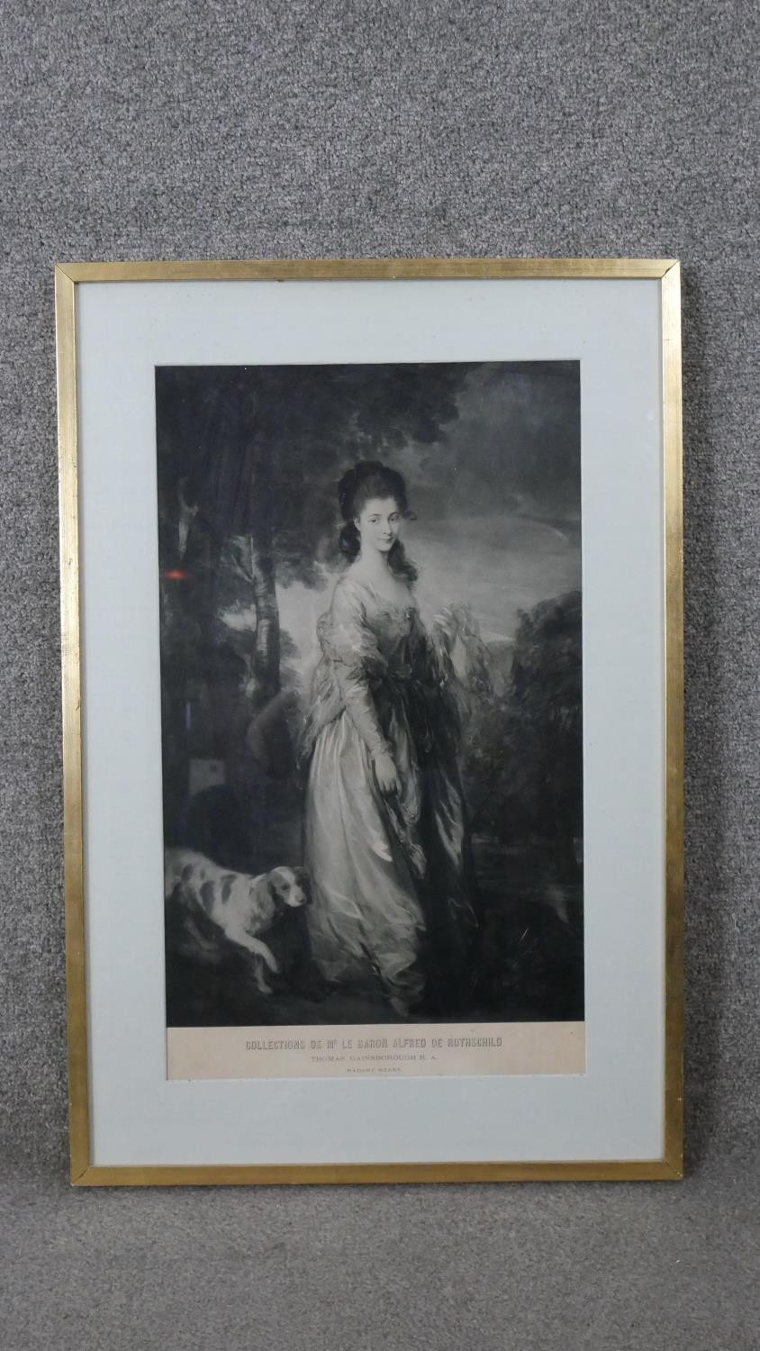 After Thomas Gainsborough- Two framed and glazed 19th century French engravings. One of Madame - Image 3 of 9