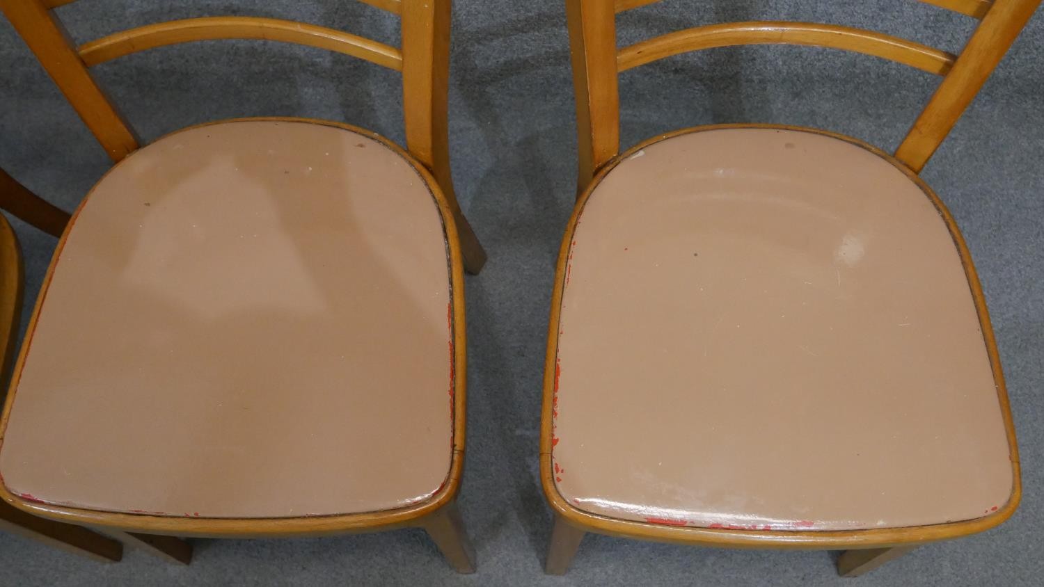 A set of four vintage beech kitchen chairs. - Image 2 of 6