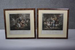 Thomas Gaugain (1748 - 1810) - Two 19th century framed and glazed hand coloured engravings, 'The