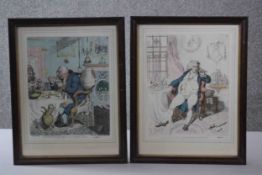 After Gillray. Two framed and glazed prints. A Voluptuary Under The Horrors of Digestion and