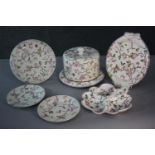 A collection of Franz Mehler for Bonn hand painted 19th century ceramics. Including stilton dish